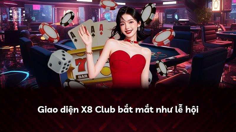 Giao diện X8 Club bắt mắt như lễ hội